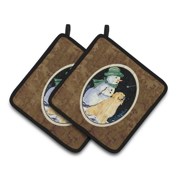 Carolines Treasures SS8577PTHD Golden Retriever Pair of Pot Holders, 7.5HX7.5W, multicolor