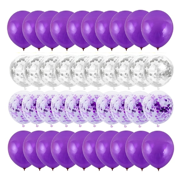 BESTSKY 40pcs Latex Balloons Sets Shining Decor Balloons Sets for Party Gathering Birthday (12inch,20pcs Purple Latex Balloons,20pcs Shining Balloons)