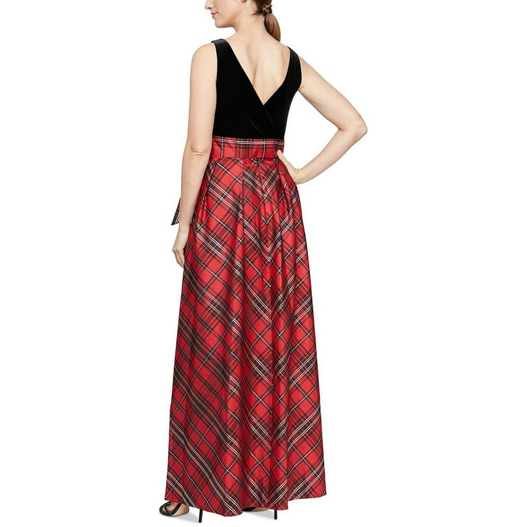 Velvet clearance plaid dress