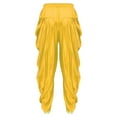 thumbnail image 4 of Kaerm Mens Satin Harem Pants Lightweight Loose Elastic Waistband Yoga Baggy Trousers Yellow S, 4 of 5