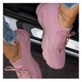 thumbnail image 1 of Women's Lace-up Sports Shoes Mesh Thick-soled Running Shoes Breathable Non-slip Sneakers-26Pink35, 1 of 5