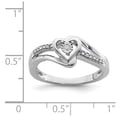 thumbnail image 6 of Auriga Fine Jewelry 925 Sterling Silver Diamond Heart Ring Size 6for Women, 6 of 6