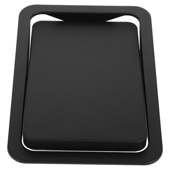 WHAMVOX Stainless Steel Trash Can Lids 2pcs Countertop Flap Cover Wastebasket Covers for Restaurants Hotels Offices Black