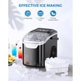 thumbnail image 3 of Auseo Countertop Ice Maker Machine 26 lbs/24H, 2 Sizes of Bullet Ice, 9 Bullet-Shaped Ice in 6 Min, Auto-Cleaning, Black, 3 of 8