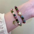 thumbnail image 5 of Natural Colored Tourmaline Bracelet, Lily of the Valley Beaded Bracelet, Hand Carved Lily of the Valley Flower Bracelet, Crystal Beaded Flower Charm Bracelet for Women, 5 of 14