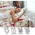 thumbnail image 6 of Green Essen Christmas Quilt Set Twin Size 3pc Reversible Rustic Quilt Cabin Bedspreads Reindeer Bells Coverlet Lightweight Bed Cover with 2 Pillowcases, 6 of 8