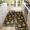 thumbnail image 4 of Kitchen Rugs Sets Of 2,Black Geometric Sunflower Pattern Anti Fatigue Kitchen Mat Rugs Non Slip Washable,Decorative Kitchen Floor Mats for Kitchen,Sink,Laundry,17"x47"+17"x47", 4 of 5