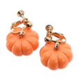 thumbnail image 2 of 1 Pair Pumpkin Earrings Ear Cuffs Halloween Ear Jewelry Women Clothing Accessory, 2 of 3