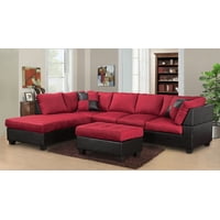 Red Sectional Sofas Product Image Master Furniture Sectional Sofa Modern Fabric Microfiber Faux Leather 3pc 6 Color