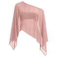 thumbnail image 3 of BODOAO Women’s One Shoulder Asymmetrical Blouse Batwing Sleeve Flowing Poncho Top Loose Fit Elegant Tunic Shirt for Party Evening Vacation Wedding Guest Dressy Outfits Pink 2XL, 3 of 4