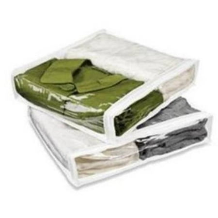 UPC 811434010073 product image for Honey Can Do Zippered Storage Bags, Clear/White (Pack of 4) | upcitemdb.com