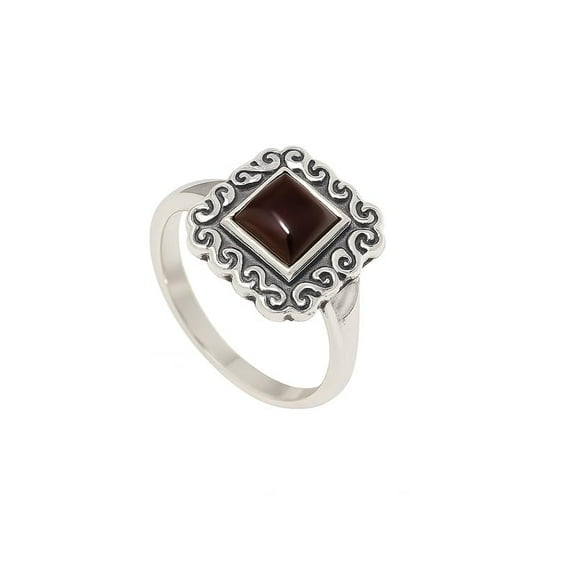 Natural Black Onyx Ring in 925 Sterling Silver – Handmade Gemstone Statement Ring Birthday Gift_11.5