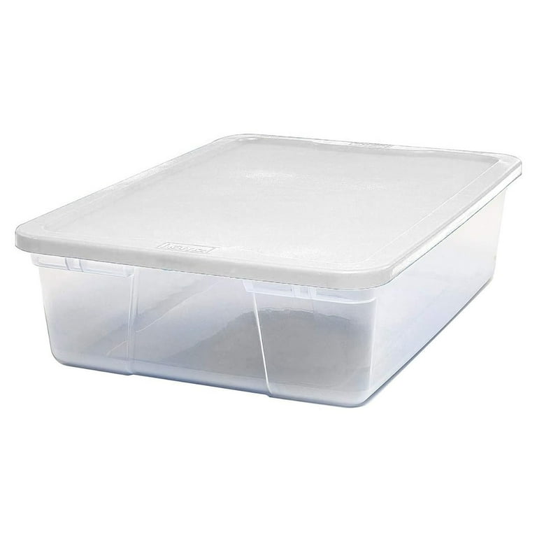 Homz Snaplock® Large 28 Quart Plastic Underbed Storage Totes
