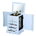 thumbnail image 1 of ViscoLogic Table Top Armoire Chest Mirrored Jewelry Box with lots of storage (White), 1 of 1