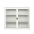 thumbnail image 6 of Tcbosik 3-Tier Wall Mounted Storage Cabinet with 2 Glass Doors for Entryway Living Room Bathroom Dining Room, 27.56"L x 9.06"W x 23.62"H, White, 6 of 11
