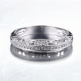 thumbnail image 3 of Vintage Art Deco Half Eternity Diamond Wedding Band, Milgrain Engagement Ring, Openwork Filigree Delicate Ring, 925 Sterling Silver, 1.5 Ct Simulated Diamond, 3 of 3