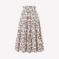 thumbnail image 5 of LWavelet Floral Flared Midi Skirt Women Daily Casual Flowy Stylish Versatile Bottoms White M, 5 of 8