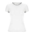 thumbnail image 5 of YYDGH Womens Summer Short Sleeve Cute Crop Tops Casual Basic Crewneck Slim Fit T-Shirts White M, 5 of 6