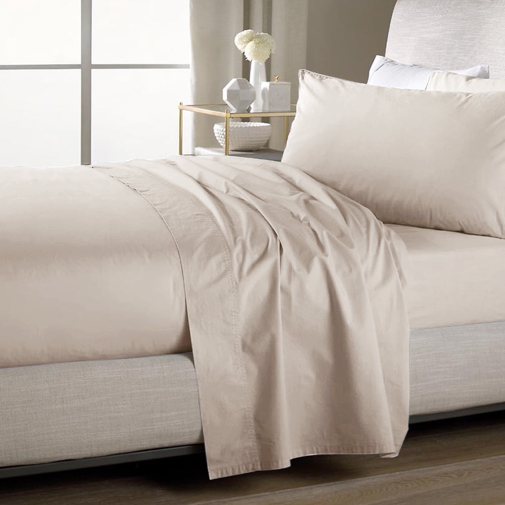 Sweet Home Collection Luxury Flat Bed Sheet Ultra Soft Hypoallergenic Microfiber - Single Flat Sheet In All Sizes and Colors