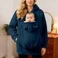 thumbnail image 6 of zaveiop Women Fleece Zip up Hoodie 2 in 1 Baby Wearing Jacket Maternity Winter Coat Thicken Kangaroo Sweatshirt Baby Wearing Outerwear (Blue, M), 6 of 7