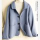 thumbnail image 4 of Chaqueta recortada de lana para mujer, abrigo largo corto de Cachemira, abrigo de lana Popular delgado, prendas de vestir de otoño, 4 of 5