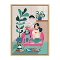thumbnail image 2 of Kate and Laurel Sylvie Mid Century Modern Tea Time Framed Canvas Wall Art by Rachel Lee of My Dream Wall, 18x24 Natural, Modern Colorful Pattern Illustration Art for Wall, 2 of 6