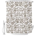 thumbnail image 2 of Shower Curtains for Bathroom, Brown Flower Waterproof Fabric Shower Curtain, Vintage Farmhouse Boho Leaf Spring Plant Decorative Bathroom Curtain for Bathtub, 72"x72", No Hooks Included, 2 of 9