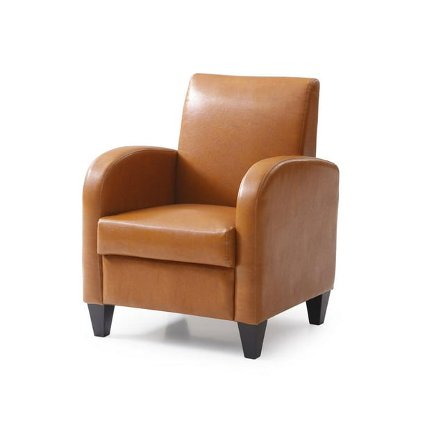Pu Accent Chair With Solid Wood Legs, Accent Chairs With Wood Arms And Legs