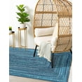 thumbnail image 3 of Unique Loom Braided Chindi Collection Area Rug - Layer (5' 1" x 8' Rectangle Blue/Navy Blue), 3 of 9