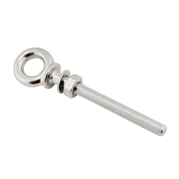 Dickly M6 x 60mm Stainless Steel Long Shank Eye Bolt with Washer and Nut for Boat