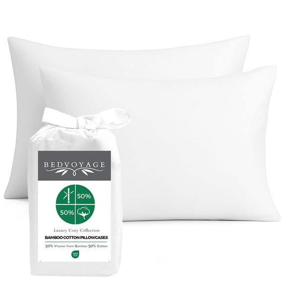 Cozy Bamboo Cotton Pillowcases - Viscose from Bamboo Cotton - Snow
