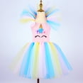 thumbnail image 5 of Vestido de tul de princesa unicornio para niñas, flores pastel, fiesta de cumpleaños, disfraces de Halloween y carnaval para niñas pequeñas, 5 of 5