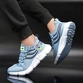thumbnail image 2 of Zapatos Deportivos informales para hombre, zapatillas ligeras y transpirables de malla para exteriores, color negro, para correr y caminar, 2 of 5