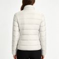 thumbnail image 3 of Smsaxvxz Women's Puffer Jacket Casual Quilted Packable Lightweight Zip Up Coats Long Sleeve Windproof Winter Warm Outerwear White L, 3 of 6