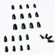 thumbnail image 4 of Uñas postizas cortas acrílicas negras $Uñas francesas con contraste en negro y verde $Parche para uñas postizas impermeable y extraíble, 4 of 5