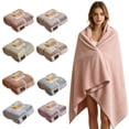 thumbnail image 7 of THOPBPRK Cozy Thickened Plush Throw Blanket Warm Soft Wrap for Nap Travel Airplane Sofa Shawl Dual Use Lightweight Portable Thermal Cover, 1Pcs Beige, 7 of 7