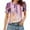 Purple, variant on Zpanxa SunnyDay Vacation Ready Polka Dot Top with Lace Trim, Casual Short Sleeve Blouse for Summer
