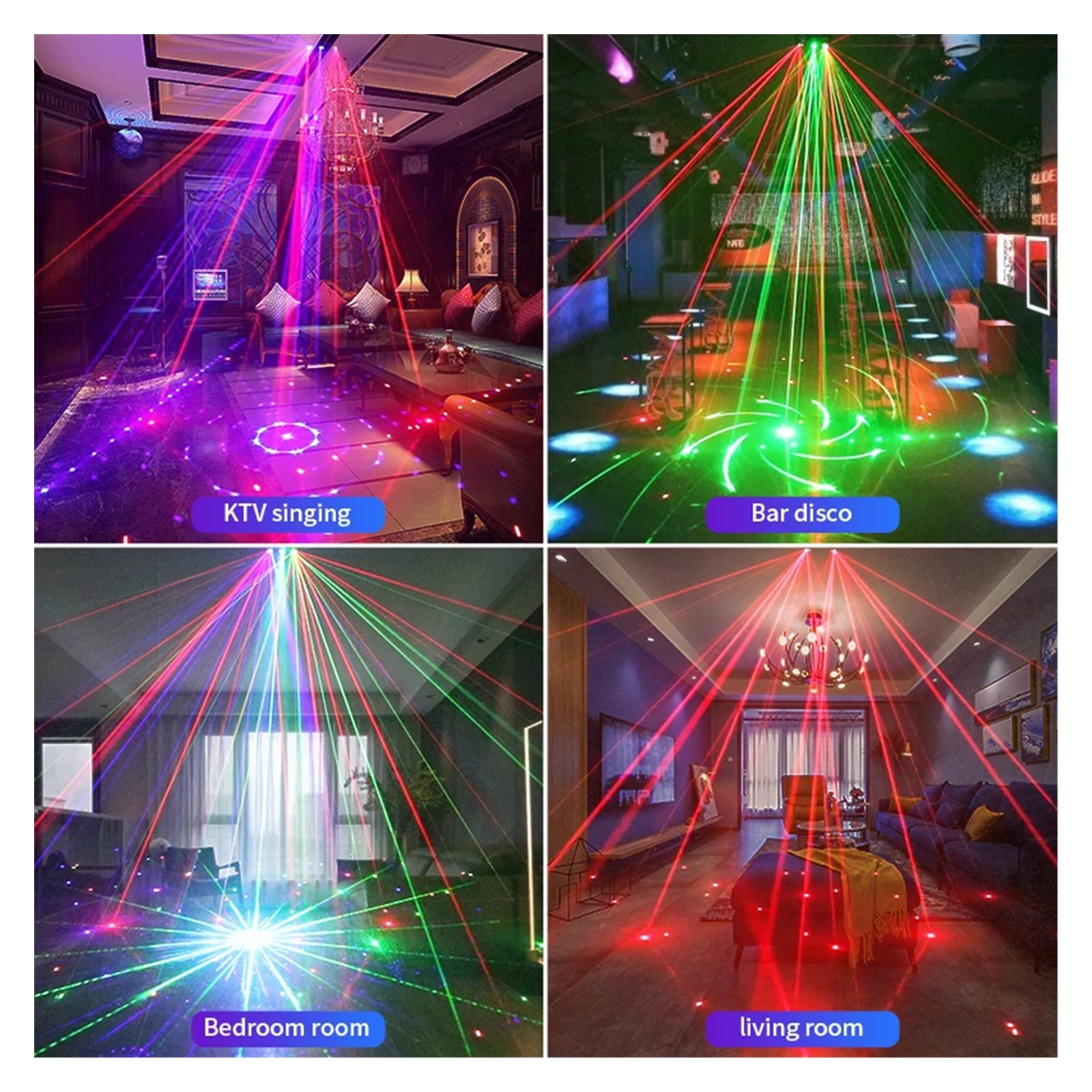 21 Eyes DJ Disco Light Black Light Beam Projector Remote Strobe Stage RGB Effect Xmas Club Party Holiday Halloween ,Multiple Working Modes