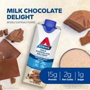 Atkins Chocolate Flavored High Protein Shake, Low Sugar and Low Carb, Keto-Friendly Protein Shake, 4 Ct