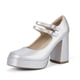 thumbnail image 1 of Zapatos IDIFU Mary Jane Silver Platform Chunky High Tacones para mujer, 1 of 6