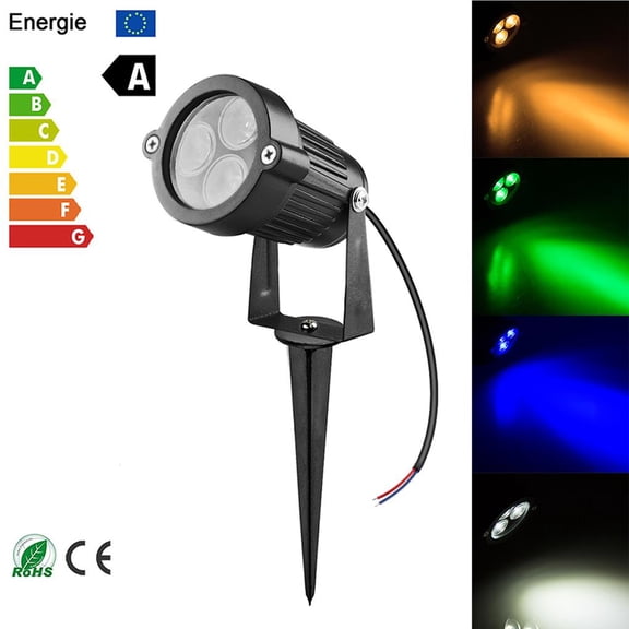 Yuarrent 3 * 3W LED Césped Jardín Luz de inundación Patio Patio Camino Proyector Lámpara Impermeable Azul AC 85-265V Iluminación y accesorios Yuarrent HA024174-00
