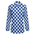 thumbnail image 4 of Kentucky Checkerboard Blue And White Long Sleeve Blouse Woman Streetwear Casual Shirts Summer Oversize Woman Streetwear Clothing Birthday Present, 4 of 7