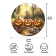 thumbnail image 3 of 15.4" Round Placemat Set of 1 Polyester Fabric Place Mats Non-Slip Dining Kitchen Table Mats for Kitchen Party Decor Three Pumpkins on The Ground, 3 of 5