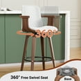 thumbnail image 3 of LainTene Bar Stools Set of 4, 26" Bentwood Barstools with Arms High Back, Mid-Century Modern Counter Height Swivel Bar Chairs for Kitchen Island, 3 of 9