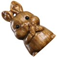 thumbnail image 1 of Wooden Zodiac Rabbit Keychain Pendant for Key Chain DIY 3Pcs Brown Set, 1 of 5