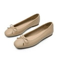 thumbnail image 3 of Womens square toe ballet flats with bow comfortable casual dress shoes for work or office, 3 of 6