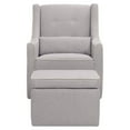 thumbnail image 2 of DaVinci Owen Swivel Glider Recliner Chair w/ Ottoman, Gray w/ Cream Piping, 2 of 9
