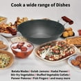 thumbnail image 4 of Futura Black Aluminium Deep Fry Pan 5 Liters | Hard Anodised Kadai, Flat Bottom Kadhai, Big Kadai (AD50), 4 of 4