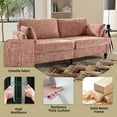 thumbnail image 2 of Homefun Modern Chenille Sofa 2-Seater Wood Legs LED Lighting USB Port Storage Bag Small Space Furniture, 2 of 8