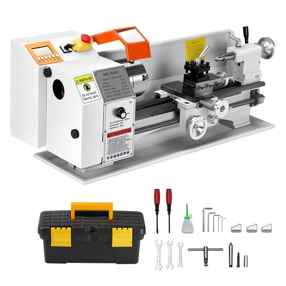 KFFKFF Metal Lathe Machine, 8.7 x 18 in, Precision Bench Power Metal Lathe, Automatic Feed, 0-2500 RPM Variable Speed, 1250W Brushless Motor